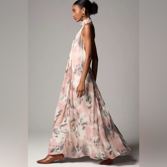 Maeve Halter Sheer Printed Maxi Dress - Picture 2 of 5